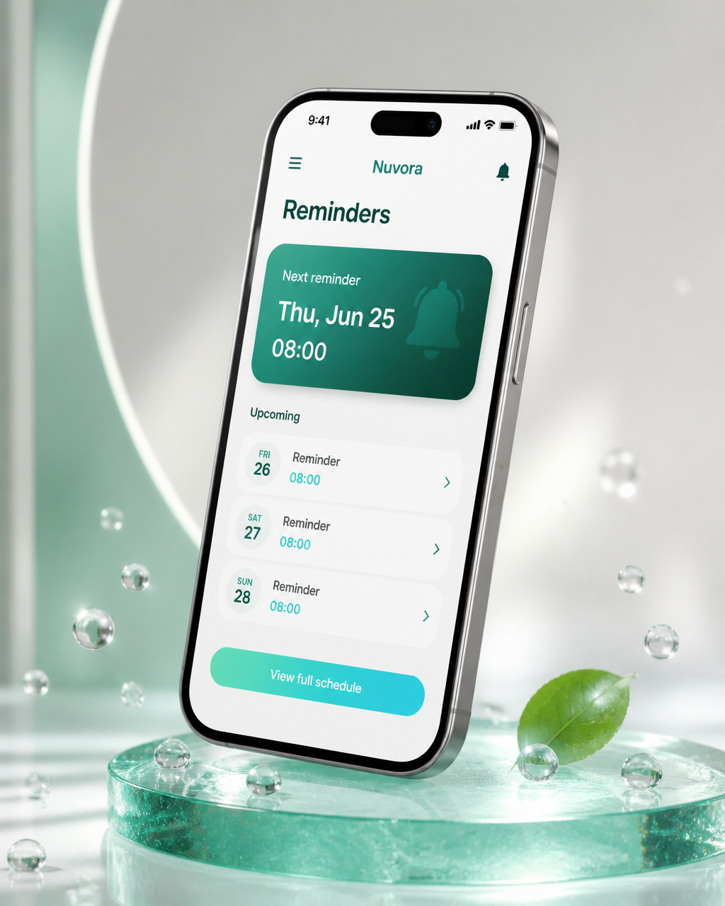 Nuvora smart reminders preview